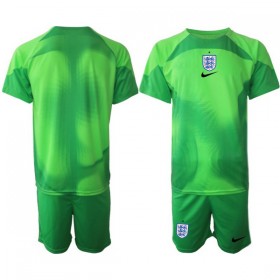 England Målmand trøje Børn Grøn VM Fodbold 2022 Kortærmet(+ Korte bukser)